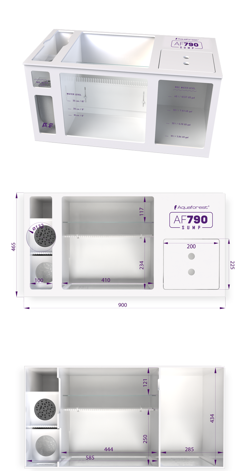 BESTILLINGSVARE! AF OceanGuard 790 (Fås i flere farver) - premium aquarium kit Display "balje" 585 tr. ialt 790 ltr.