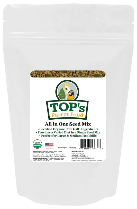 TOP's Parrot Food (Papegøjefoder) All In One Seed Mix Medium/Large parrots 453 gram