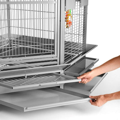 Montana | Hjørnebur Denver - Platinum | Hjørnevoliere til papegøjer - Bestillingsvare - Vi anbefaler afhentning hvis muligt, da dette produkt skal leveres med fragtmand (Pallefragt)