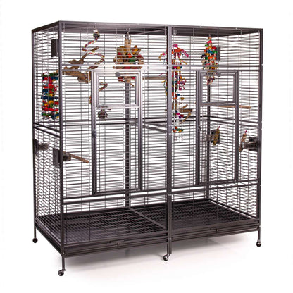 Montana | Voliere Arkansas Nova II | ca. 206 x 101,5 x 220 cm dobbeltvoliere til papegøjer - Bestillingsvare - Vi anbefaler afhentning hvis muligt, da dette produkt skal leveres med fragtmand (Pallefragt)