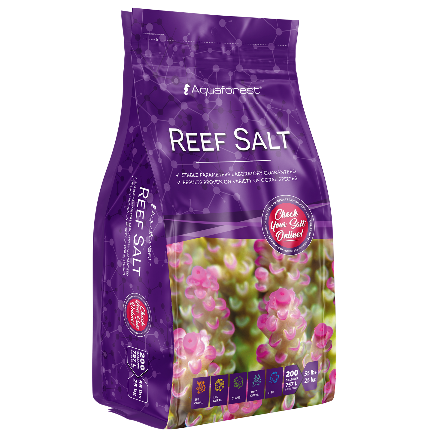 AF Reef Salt - Marine salt for Soft/LPS/SPS, pose, 25kg Obs! Leveres separat, fragt af salt inkl. i prisen.