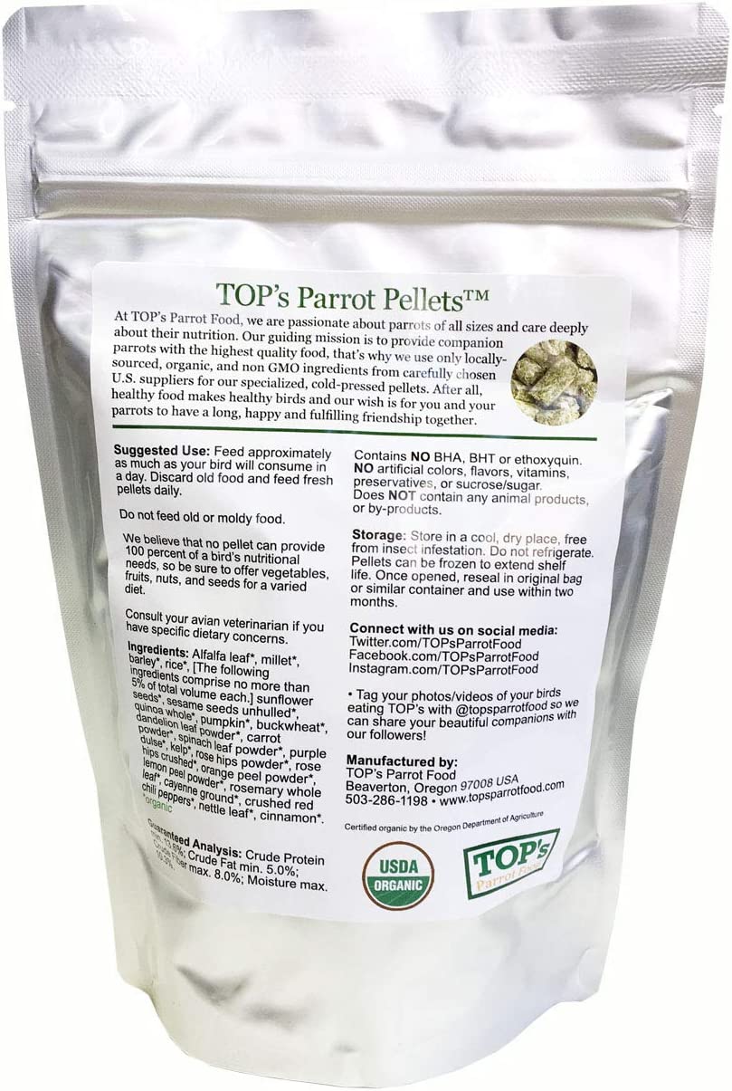 OVERSKREDET BEDST FØR DATO! (30. Oktober 2023) - TOP's Parrot Food small Pellets (Papegøjefoder)