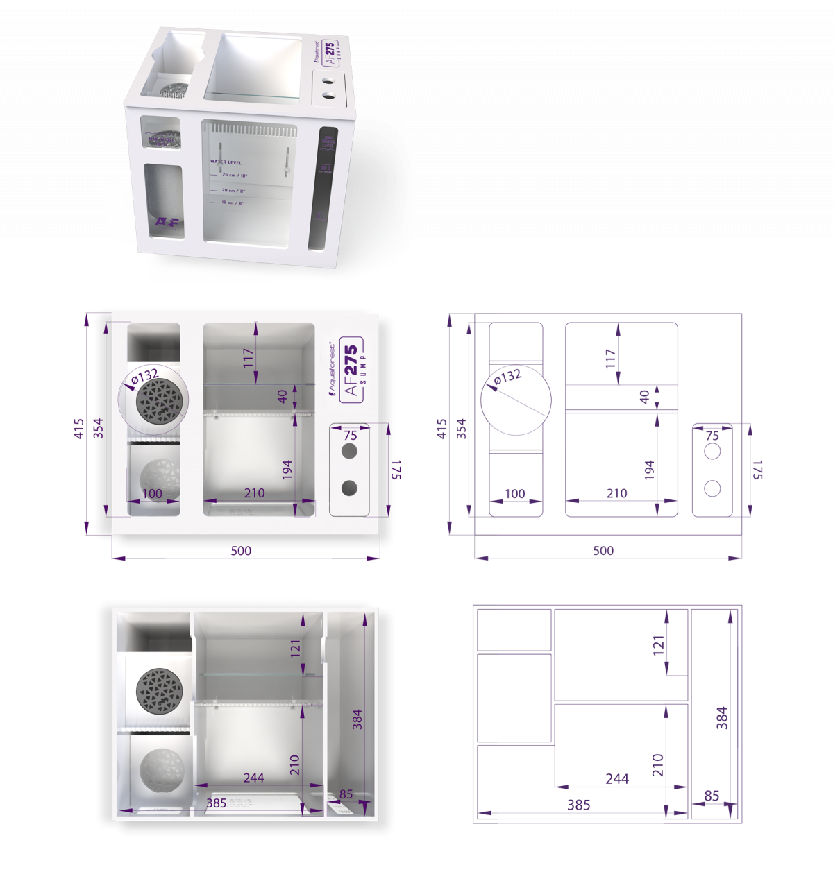 BESTILLINGSVARE! AF OceanGuard  (Flere farver kan vælges) - premium aquarium kit - Display  "balje" 180 ltr. ialt 275 ltr.