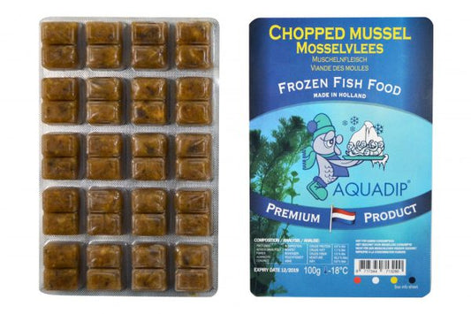 Chopped Mussel 100 g - Frost foder til saltvandsfisk